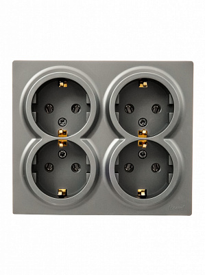 Розетка накладна побутова із заземленням Lezard LETO IP20 платина 752-3500-127BDP