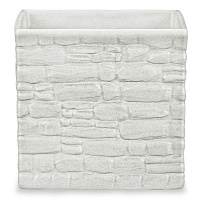 Кашпо керамическое Scheurich Stone Look 15" квадратный 3,06 л белый 