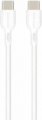 Кабель Promate PowerBeam-CC Type-C — Type-C 1,2 м белый (powerbeam-cc.white) 