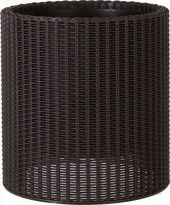 Горщик пластиковий для квітів S Cylinder Planter круглий 7л (17197934521_S) коричневий