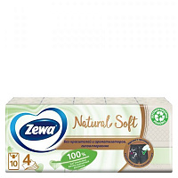 Салфетки бумажные кармашки Zewa Natural Soft 10 шт.