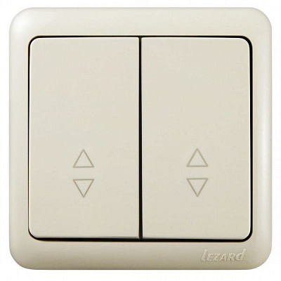 Выключатель проходной двухклавишный Lezard Viola 10 А 250В кремовый 751-0300-106
