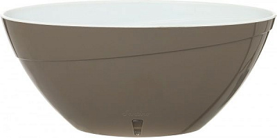 Горщик пластиковий Santino Calipso овальний 7,2л димчастий/білий