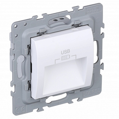 Розетка подвійна із заземленням Efapel Latina IP20 білий матовий 4738412 SBM