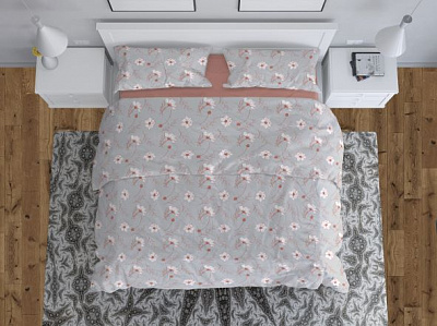 Комплект постельного белья Нежность 1,5 серо-розовый Rigel 