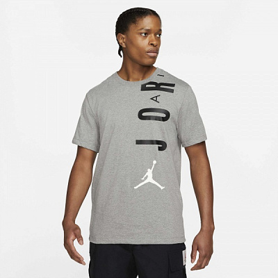 Футболка Jordan M J JDN AIR STRETCH SS CREW CZ8402-091 р.2XL серый
