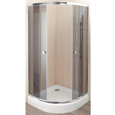 Душевая кабина EGO Quadrant Fine 90x90 профиль хром,стекло графит