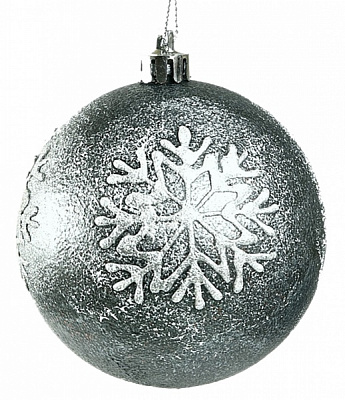 Куля Сніжинка d60 60 мм срібло/білий 2577