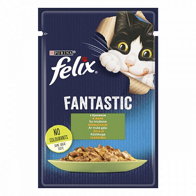 Консерва для котів Felix Fantastic кролик в желе 85 г