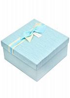Коробка подарочная квадратная синяя 19,5х19,5х9,5 см