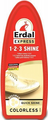 Губка-блеск ERDAL для обуви 1-2-3 бесцветный