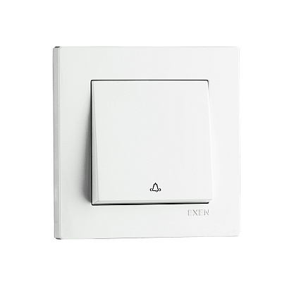 Кнопка дзвінка одноклавішний EXEN Karell без підсвітки білий 290-000102-207