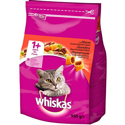 Корм Whiskas с говядиной 950 г