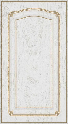 Фасад для кухні Грейд Біла текстура супермат №205 патина золото 713x396 Ріміні лівий