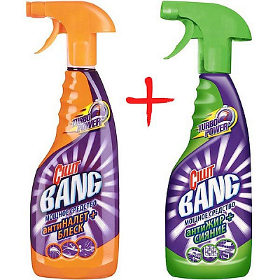 Набір Cillit Bang від нальоту та бруду Grease & Sparkle + Limescale & Shine 2x0,75 л