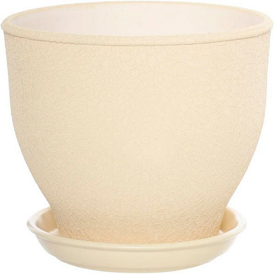 Горшок цветочный Ориана-Запорожкерамика Виктор 4 л шелк бежевый 