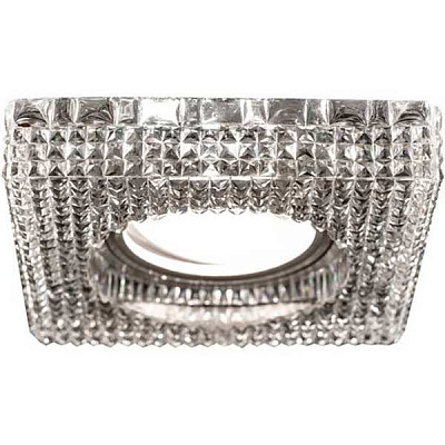 Светильник точечный Светкомплект SVS 202 CL квадрат с LED-подсветкой 7 Вт GU5.3 прозрачный/хром 