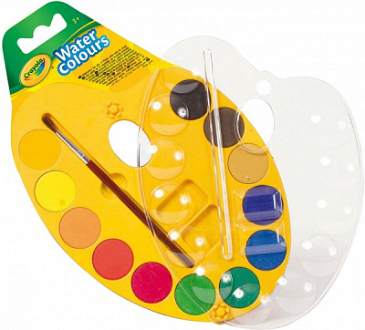 Набір акварельних фарб 12 шт. з пензликом Crayola