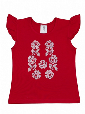 Вышиванка для девочек Luna Kids Розы р.116 красный 