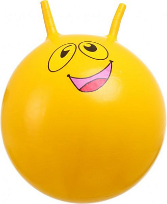 Мяч попрыгунчик надувной с рожками улыбка KH4-03/Yell