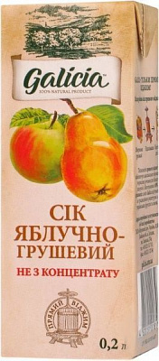 Сок Galicia Яблочно-грушевый 200 мл