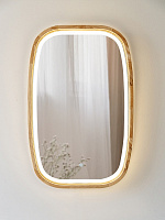Дзеркало з вбудованим підсвічуванням Luxury Wood New Art Slim LED ясен натуральний 450x750 мм 