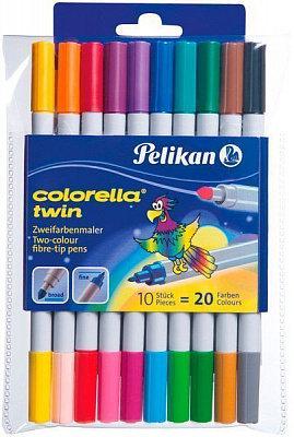 Фломастеры Colorella Twin 20 цветов 10 шт. 949511 Pelikan
