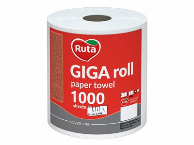 Паперові рушники Ruta Giga Roll 1000 відривів двошаровий 1 шт.