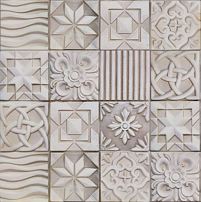 Плитка гипсовая прямая RUSTIKA Порту сливки 0,35 кв.м 