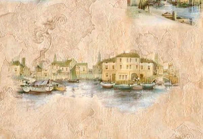 Обои из вспененного винила Славянские обои Expromt Пристань 5639-12 0,53x10,05 м 