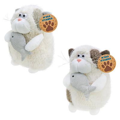 Мягкая игрушка Shantou Кот с рыбкой в ассортименте C6302