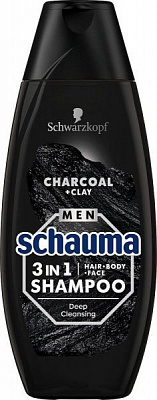 Шампунь Schauma для мужчин 3в1 Уголь и вулканическая глина 400 мл