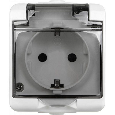 Розетка із заземленням HausMark Gardena без шторок білий HSN-SCP.H2C44G1WGC-WH