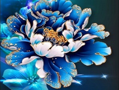 Набор для творчества со стразами на подрамнике Фантастический цветок 40x50 см 178049 Діамантові ручки 