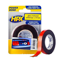 Двостороння автомобільна клейка стрічка HPX Power Bond HAS024 12x1,1 мм 10 м чорний