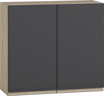 Шкаф верхний МС Джетта 80х72х31,7 см, графит серый/дуб сонома Грейд