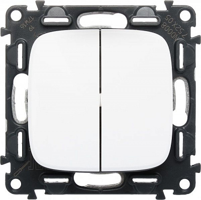 Вимикач двоклавішний Legrand Allure без підсвітки 10 А 250В білий 752705