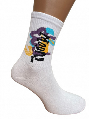 Шкарпетки krazy sox 1856 р.36-39 білий із принтом