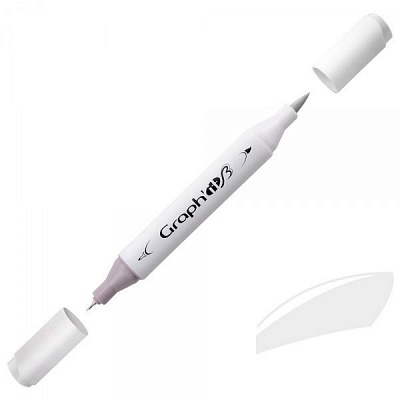 Маркер двосторонній Graph'it GI89502 нейтральний сірий 2