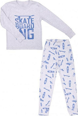 Пижама для мальчиков Фламинго р.122 меланж/джинс 