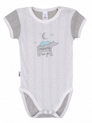 Боди детское для мальчика ТМ Софія Медвежонок и мама р.74 серый 351174 