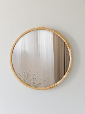 Зеркало настенное Luxury Wood Perfection Slim ясень натуральный D800 мм 