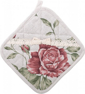 Прихватка large pink Rose 20x20 см 20x20 см бежевый Прованс 