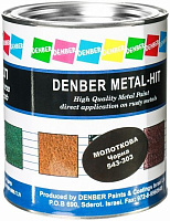 Краска Denber Metal Hit молотковая черный глянец 0,75л