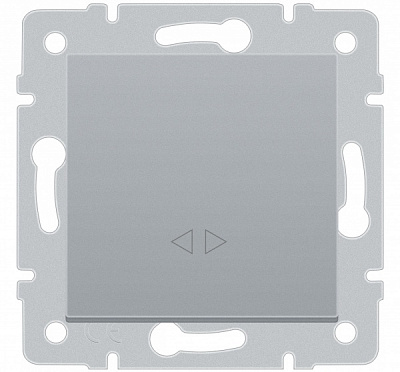 Механізм вимикача перехресний одноклавішний HausMark Stelo без підсвітки срібло 501-4388-107