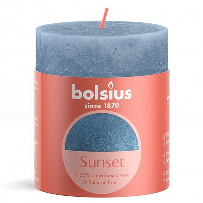 Свічка Рустік стовпчик SUNSET 80/68 небесно-синя Bolsius