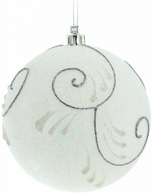 Шар новогодний Метель 60 мм белый 5578
