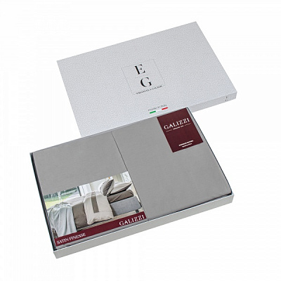 Комплект постельного белья Satin Finesse 426 2.0 бело-серый EMANUELA GALIZZI 