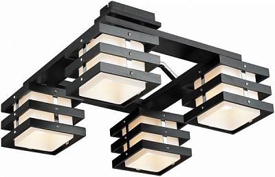 Люстра стельова Altalusse 4xE14 хром/венге