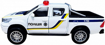 Автомодель TechnoDrive 1:43 Toyota Hilux Поліція білий KM250426